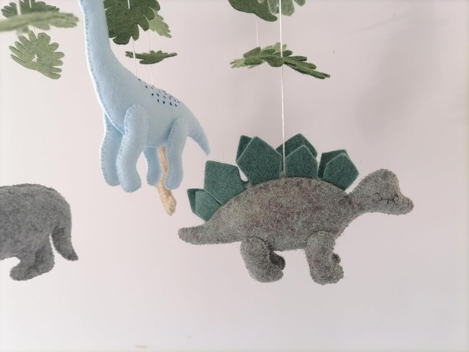 Dinosaur Mobile Felt, Baby Boy Nursery Mobiles,Dino Crib Mobile,Dinosaur Crib Sheets, Tropical Leaves,Baby Boy Bedroom Decor, Dinosaur Baby Blanket,Dinosaur Crib Pillow