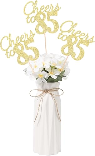 Miniatura 16 de Gexolenu Cheers to 21, paquete de 10 piezas de centros de mesa de cumpleaños número 21 con purpurina negra de doble cara para mesas, palitos