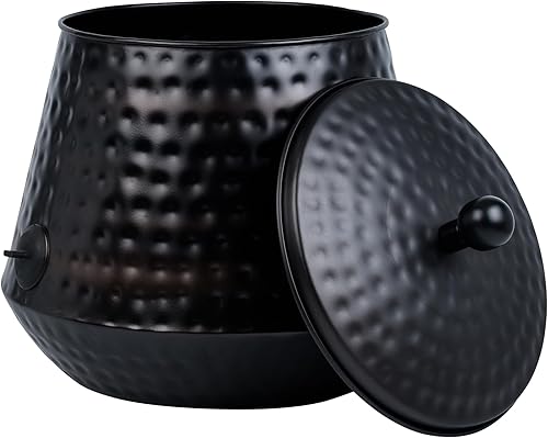 Miniatura 4 de Soporte decorativo de almacenamiento para manguera de jardín con tapa, acabado de cobre, 12 x 16 pulgadas, ocultador de manguera expandible,