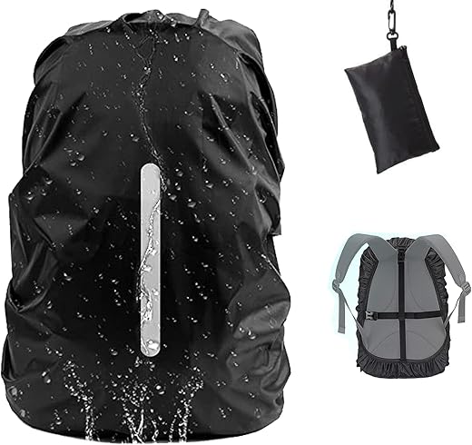 GUKOY Waterproof Backpack Rain Cover with Reflective Strap (18-70L), Adjustable Anti Slip Cross Buckle Strap, Rainproof Snowproof Dustproof Anti-Frost Covers (S (for 16-25L Backpack))