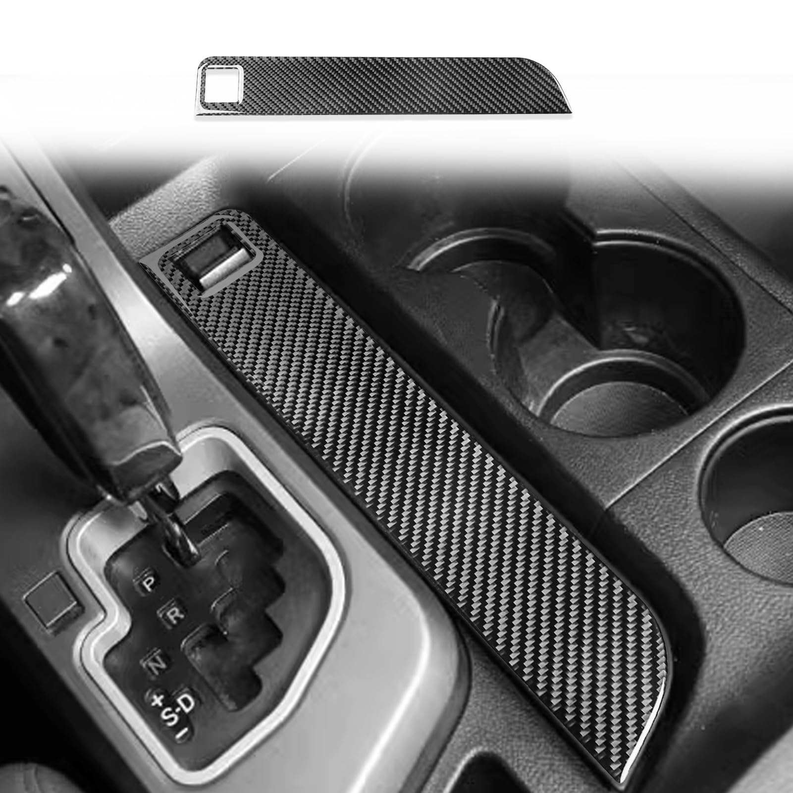 Car Interior Accessories Cup Holder Side Storage Panel Carbon Fiber Trim Sticker Compatible with Toyota Tundra 2007 2008 2009 2010 2011 2012 2013