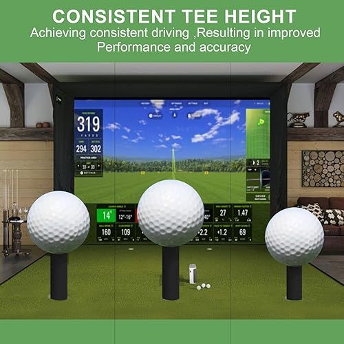 Miniatura 4 de Tees de Golf de Goma para Tapetes y Simuladores de Golf Interiores - Paquete de 8 Tamaños Mixtos para Campo de Práctica y Tapetes de Golf Interiores