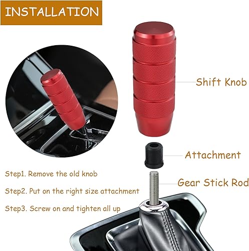 Miniatura 9 de Pomo de palanca de cambios para la mayoría de los vehículos automáticos manuales (negro)