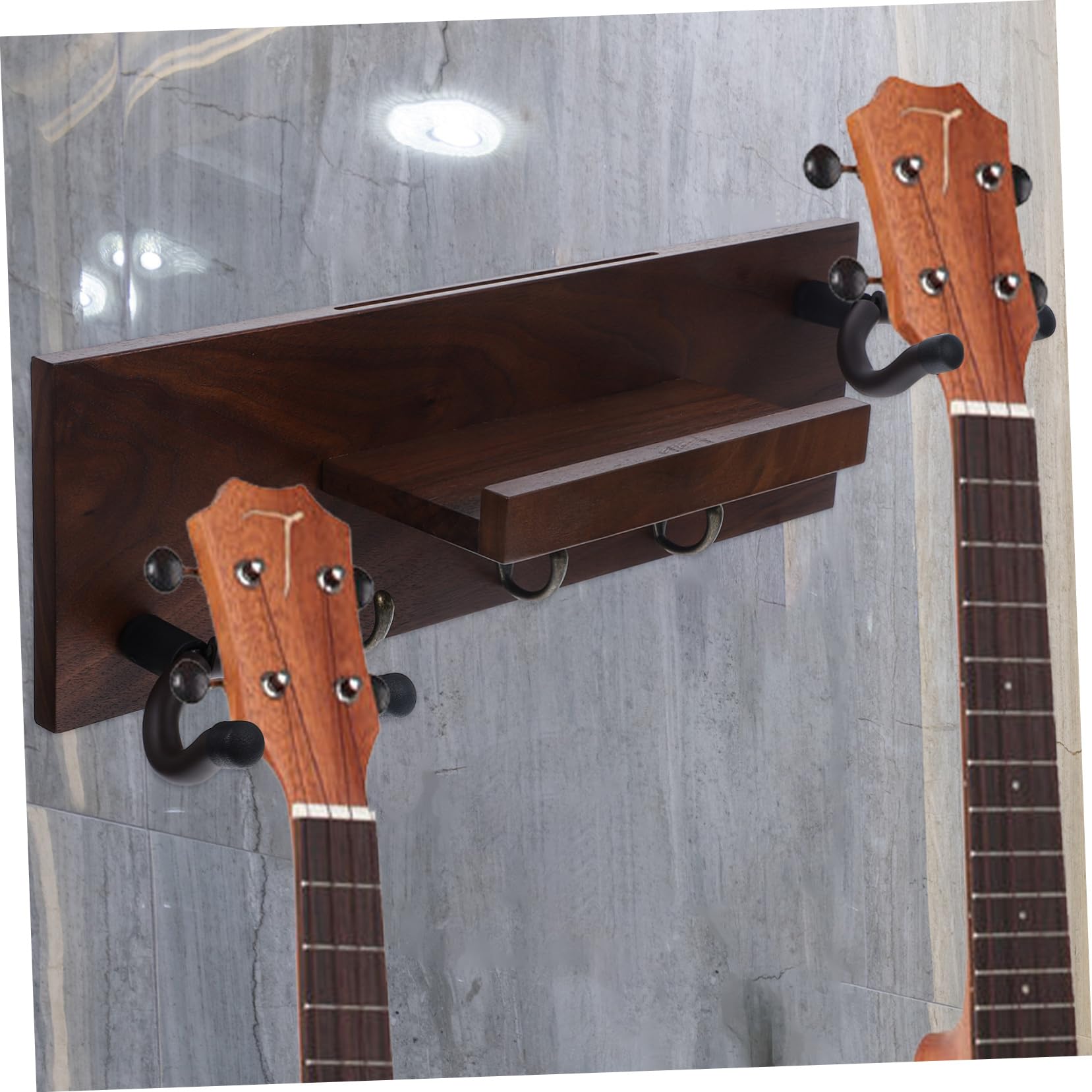 BESPORTBLE Appendi Chitarra da Muro 4 in 1 Supporto per Chitarra | Legno e Metallo, per Chitarra Elettrica e Acustica, Assemblaggio Semplice