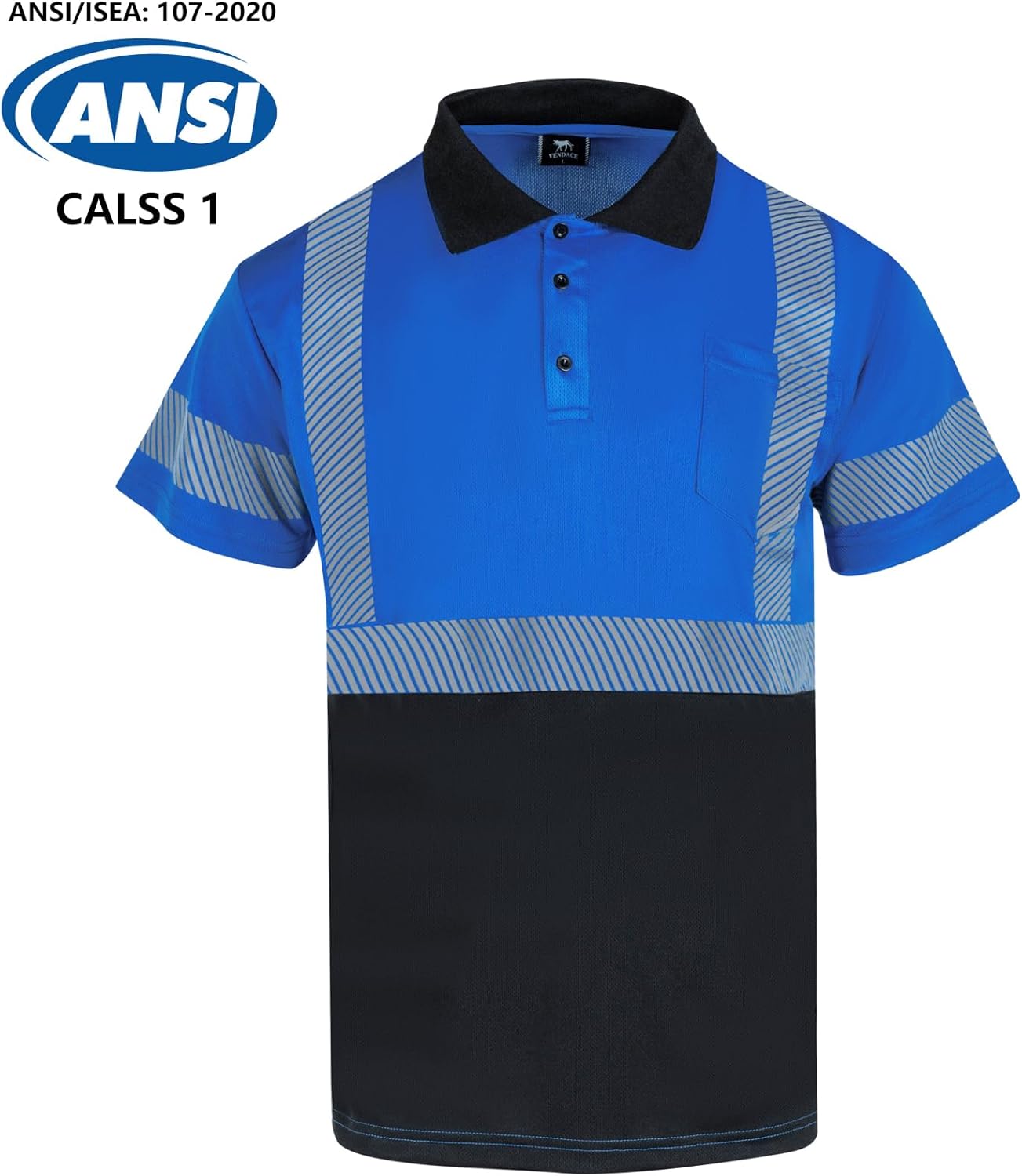 VENDACE 3 Pcs Hi Vis Safety Reflective Polo Shirts for Men ANSI Class 3 High Visibility Construction Work T Shirts - Image 2