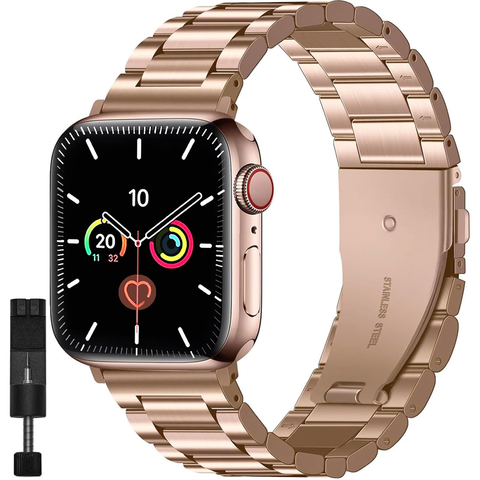 Veczom Metal Band Compatible with Apple Watch Band for Men Women, Stainless Steel for 49mm 46mm 45mm 44mm 42mm 41mm 40mm 38mm,Replacement Bands Compatible with iWatch Series 10 9 8 7 6 5 4 3 2 1 Ultra SE Watch Wrist Bands