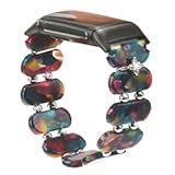 Wongeto Tortoise Stretchy Watch Band Compatible with Fitbit Charge 6&sol;Charge 5 Bands&comma;Resin Cute Watch Strap Wristband Replacement for for Women Men