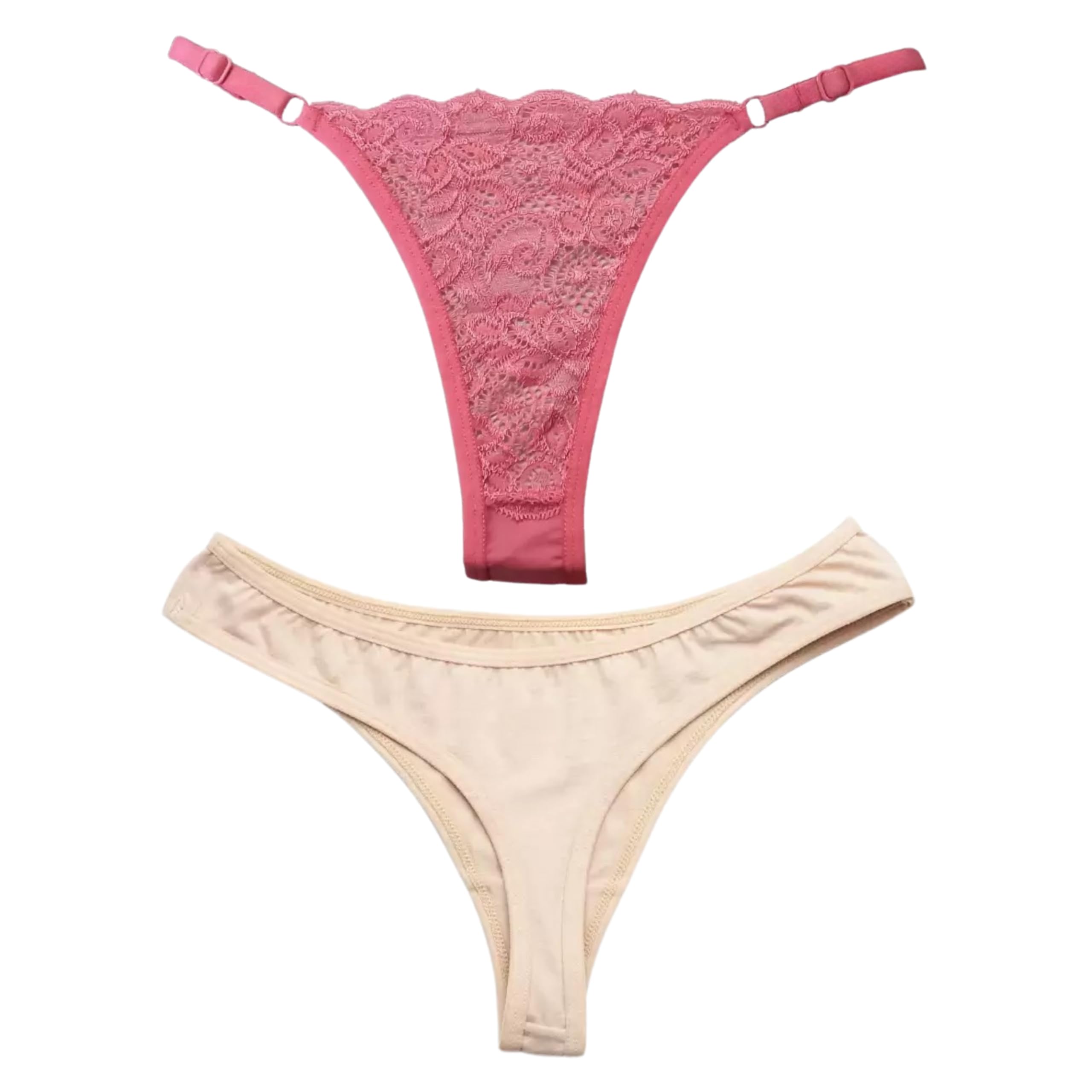 vadik Thong for Women Cotton Underwear Low Rise Solid G-String Sexy Lingerie Panties | Women Stretchable Under Fitted Outfits Bikini Style Underwear -Pack of 2 (in, Alpha, XL, Regular, Pink, Nude)-picture-37