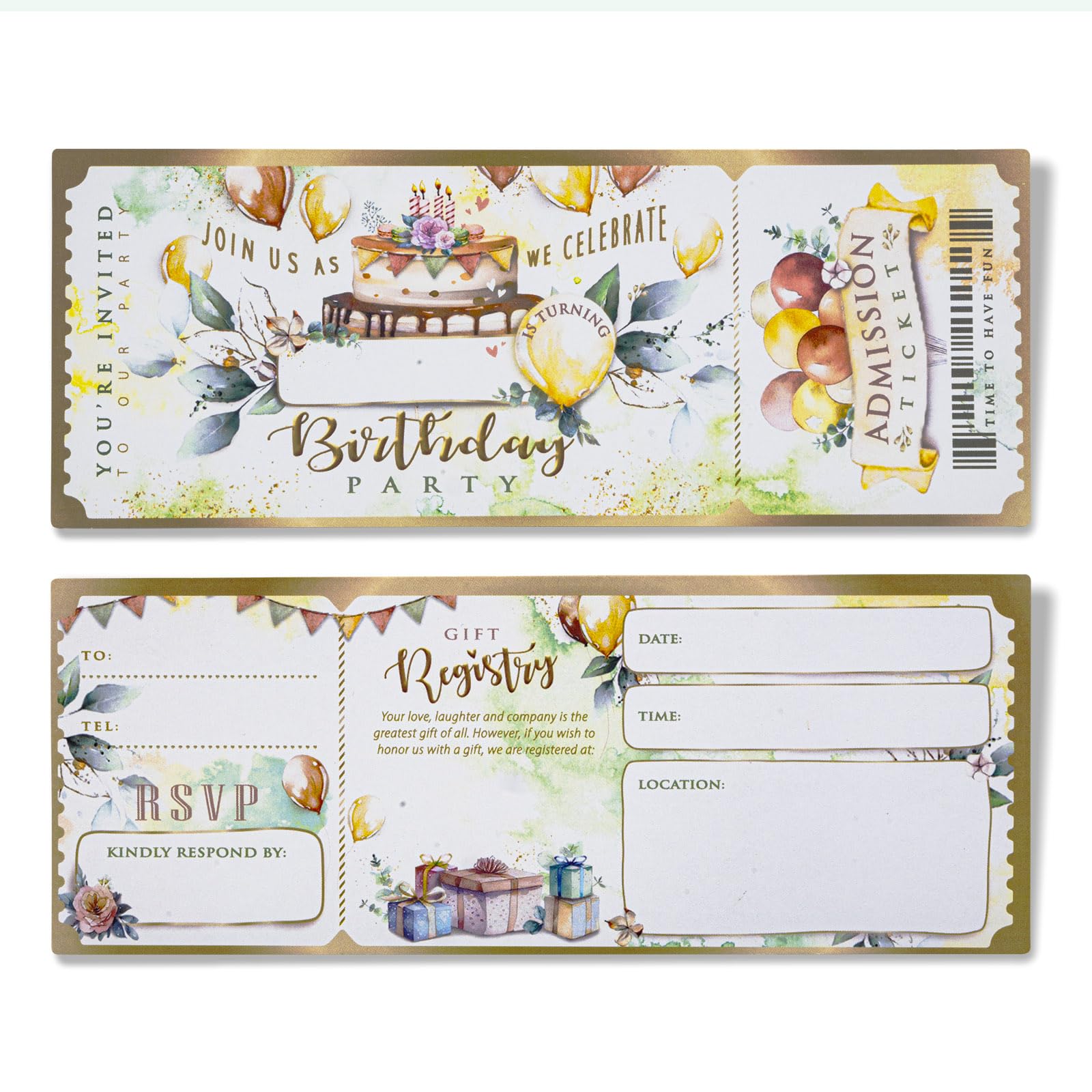 Invitaciones de fiesta de cumpleaños para niños y bebés Summer-Ray con sobre divertido pack de 24 8