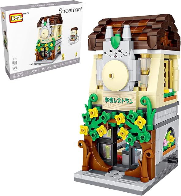 Japanese Street View Shop Bricks, Mini DIY Building Blocks Model MOC Construction Toy. (Not Compatible with Small Particle Bricks) (Japanese Restaurant)