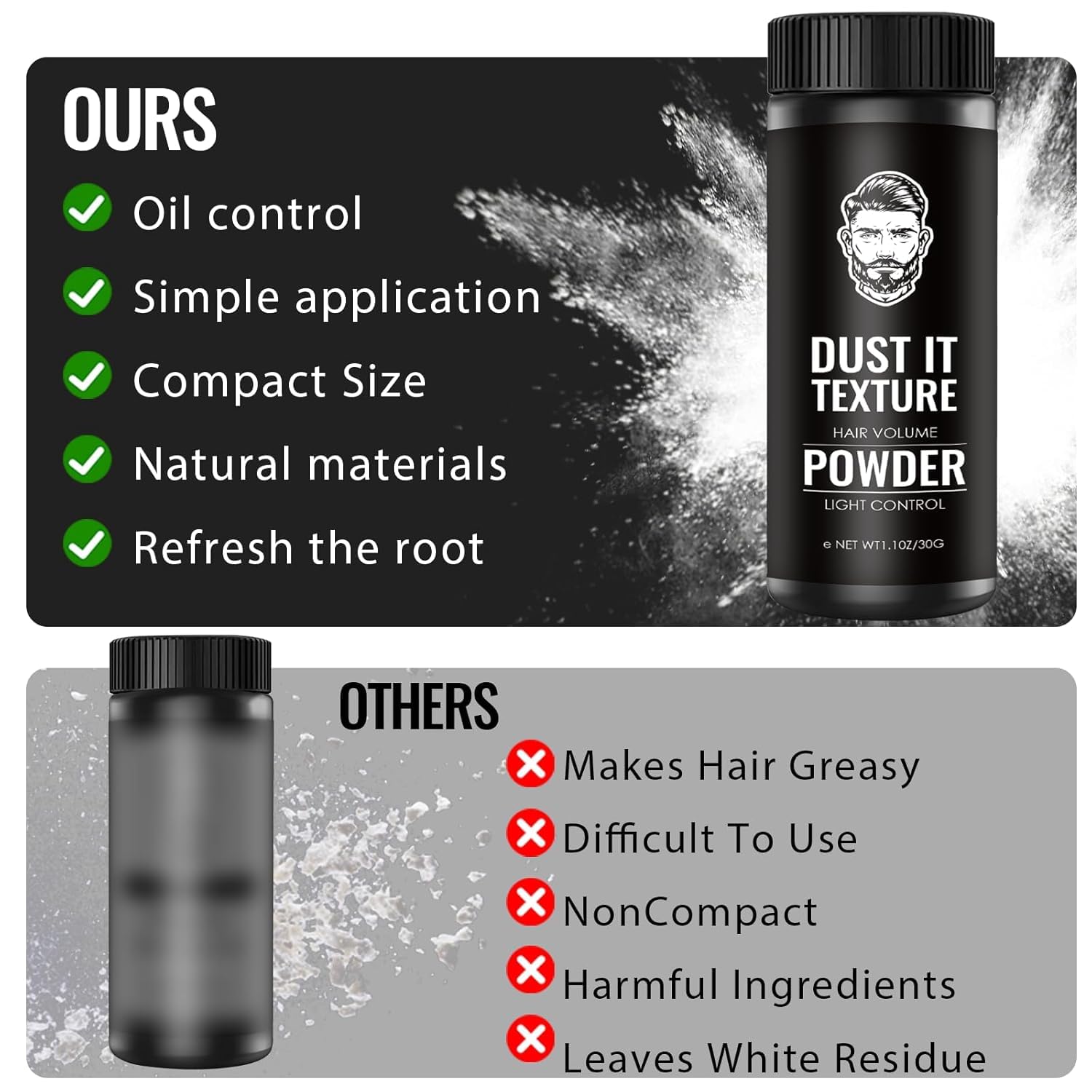 30g Polvos Texturizantes Mate,Polvos para el Pelo,polvo para Dar Volumen al Cabello,Consigue un Cabello con Más Cuerpo y Espesor,sin residuos,para uso diario — view 6
