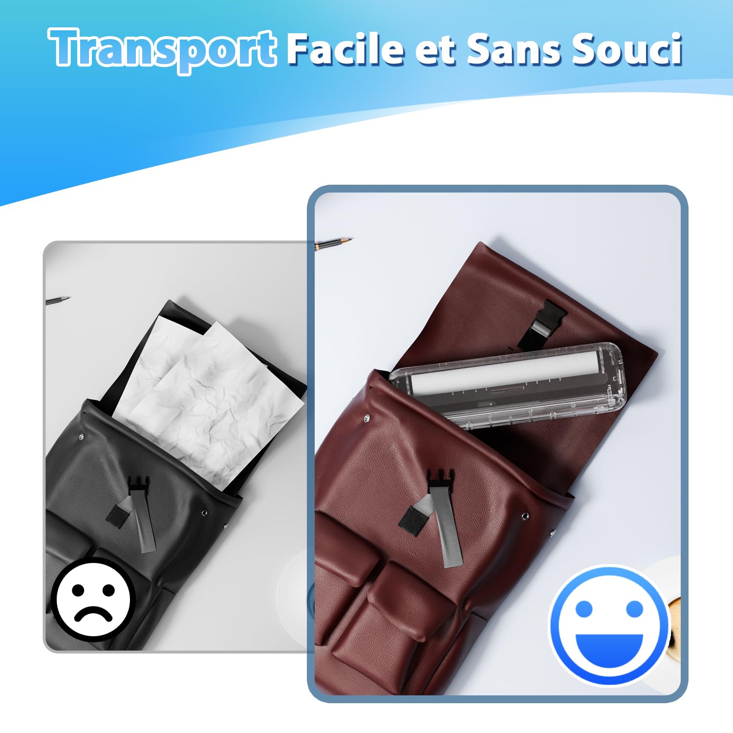 ASprink Imprimante Thermique A4 300DPI Portable sans Encre Compatible Android iOS Blanc