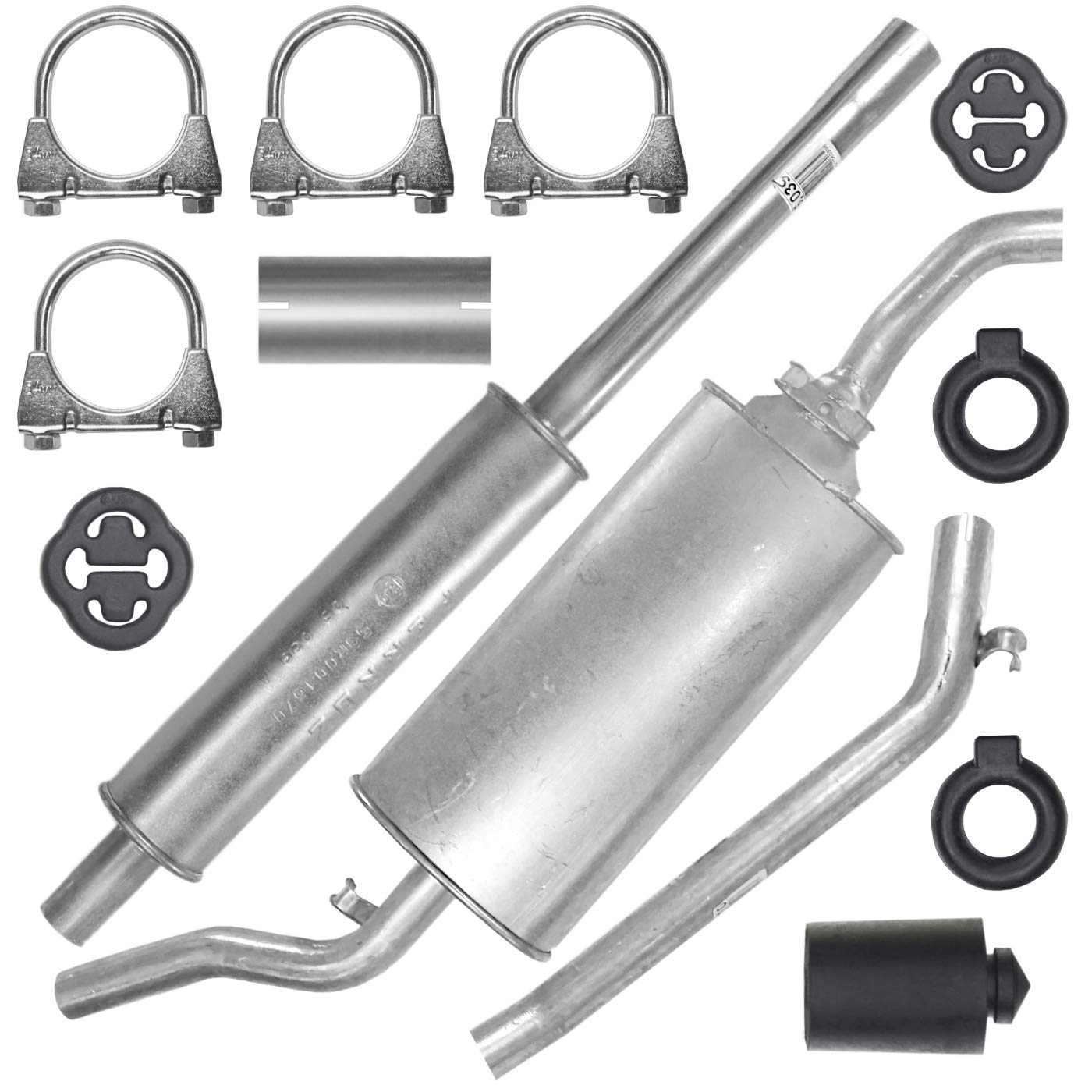 FERROZ Mitteltopf und Auspuff-Endtopf für Volkswagen Golf 2 II 01.1983-12.1992 1.0 1.3 1.6i 1.8 1.6 D Schrägheck