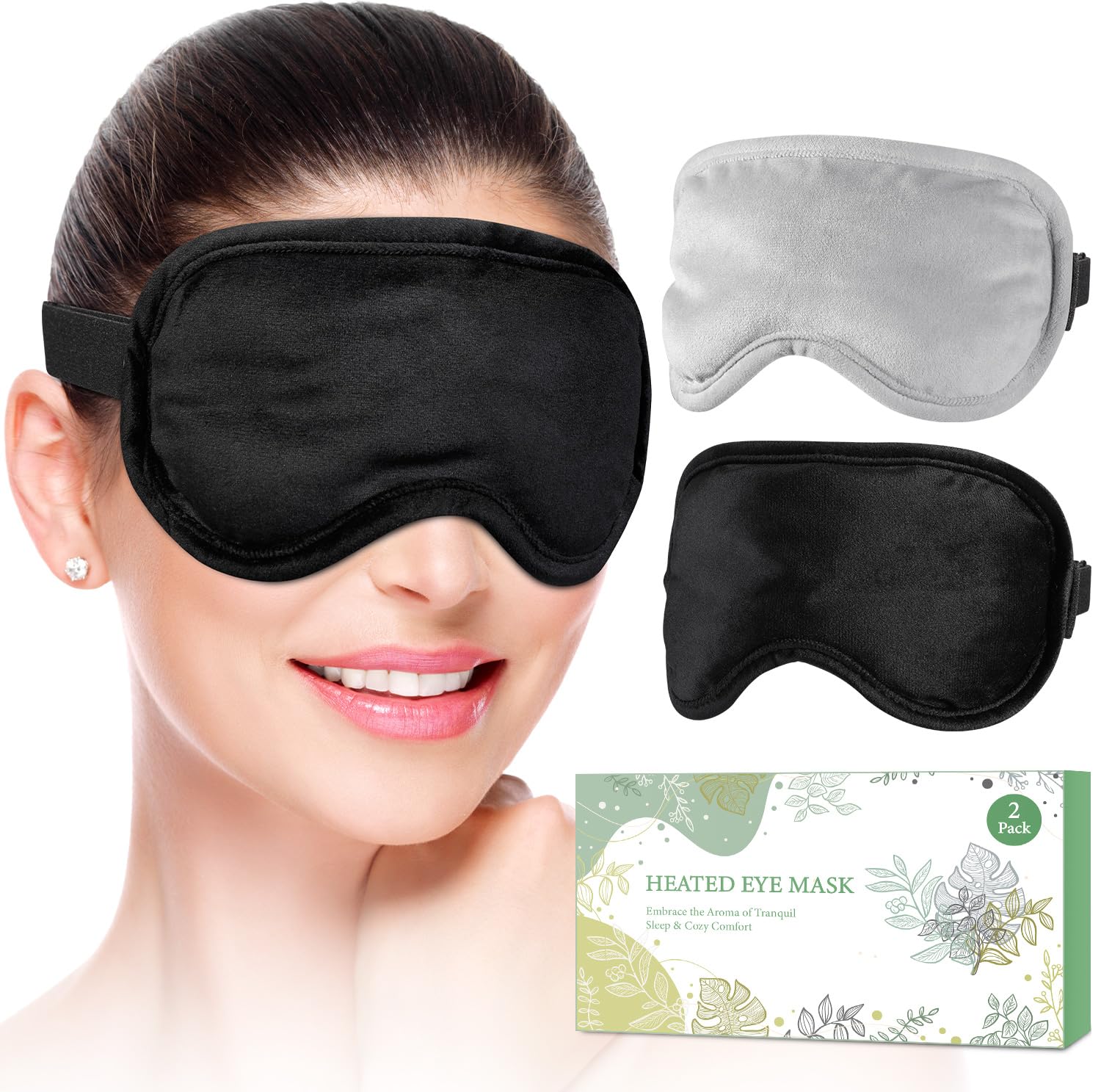 MUSICOZY Heated Eye Mask, Dry Eye Mask, Weighted Eye Mask, Warm Eye Compress with Moist Heat Eye Pillow Blackout Mask with Cassia Seed Eye Cover Hot Eye Compress Comfort for Men Women