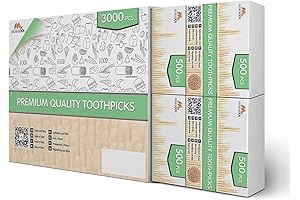 Mobi Lock Pack of 3000 Bamboo Wooden Toothpicks