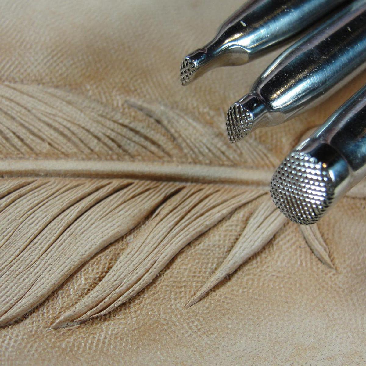 Stainless Steel Barry King - 3-Piece Checkered Background Stamp Set (Leather Tools) 1/2/2
