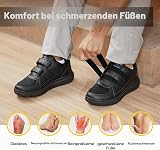 FitVille Scarpe Uomo Extra Larghe Sneakers Regolabili con Chiusura a Strappo, Ideali per Piedi Sensibili Nero 46 EU XX-Larga - 6