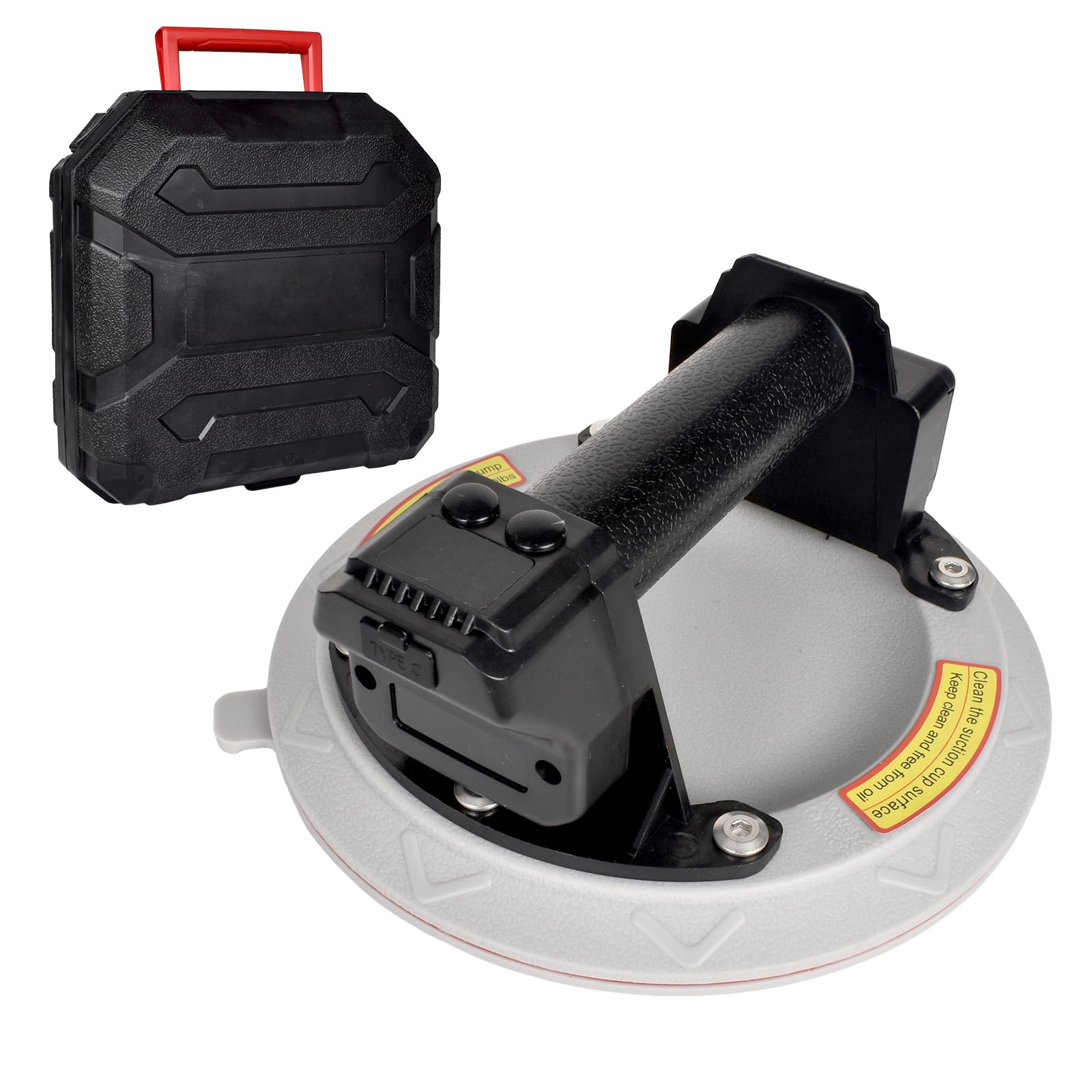 2 Pièces Ventouse Carrelage Électrique 300KG - 4 Batteries 3.0Ah - Ventouses Vitre Robuste Pour Granit Marbre