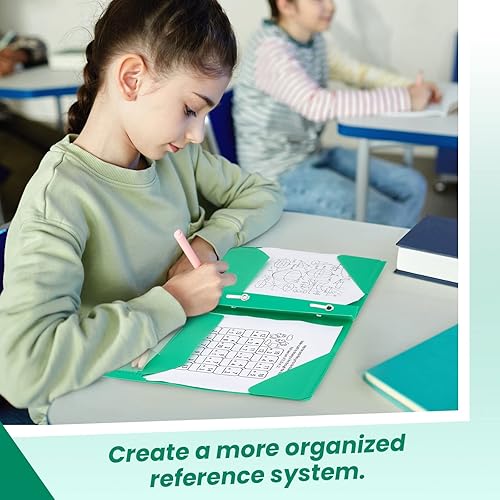 Miniatura 6 de Carpetas de plástico con 2 bolsillos adicionales, 24 piezas, con 2 bolsillos, resistentes con puntas, sujetadores y etiqueta para escribir para la