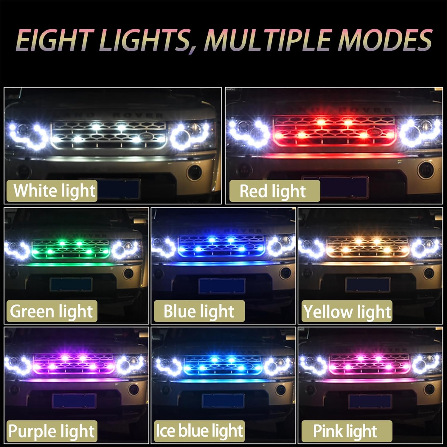 8PCS Wireless LED Strobe Lights with Remote Control, Upgraded to 350 mAh USB Rechargeable 8-Color High Brightness Waterproof Anti-Collision Warning Lights for Car, Motorcycle, Drone, Truck, Bike