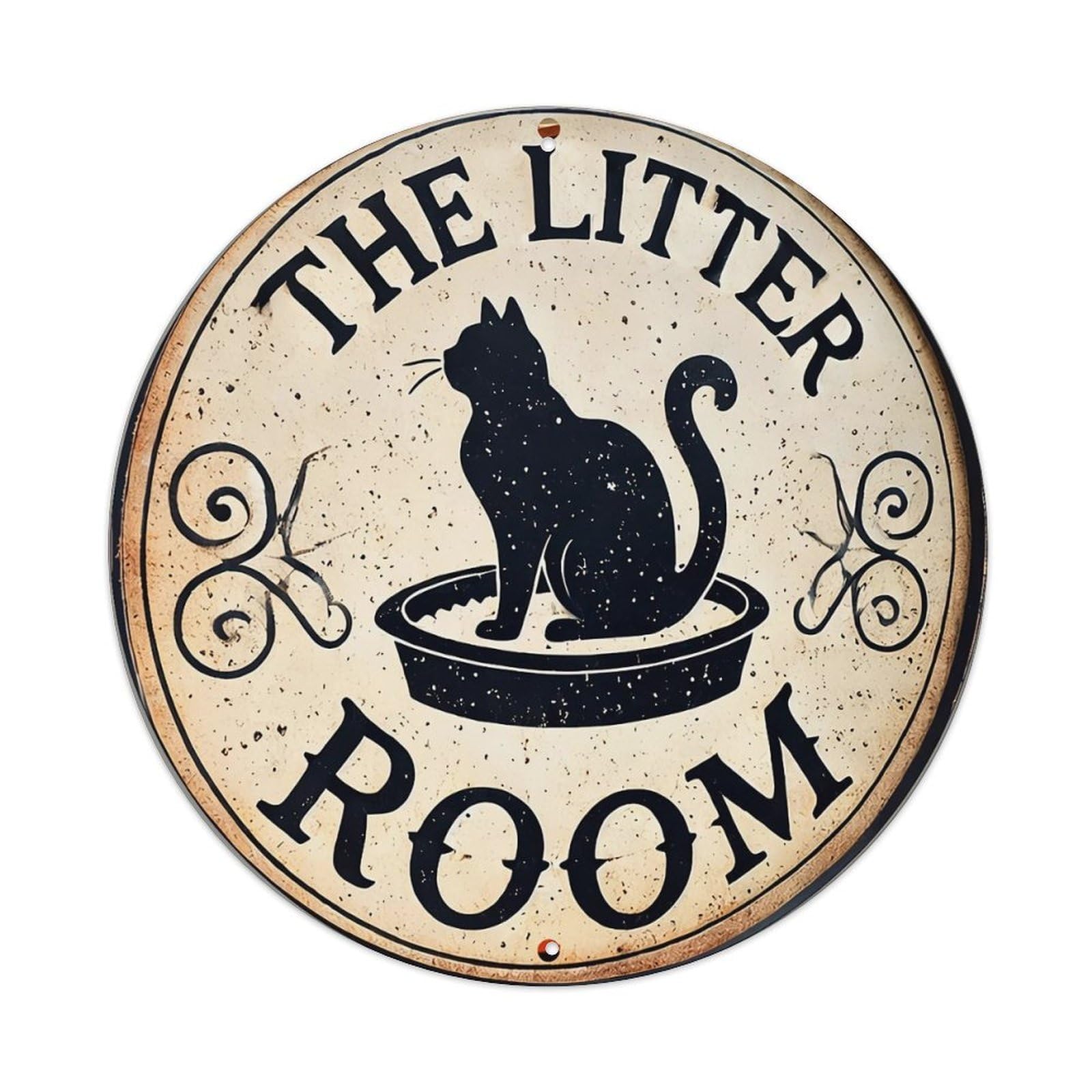 Cat In Litter Box Sign Tin Sign Metal Poster Vintage Metal Signs for Home Man Cave Bar Cafe Kitchen laundry room Wall Decorations Gift 8x8Inch