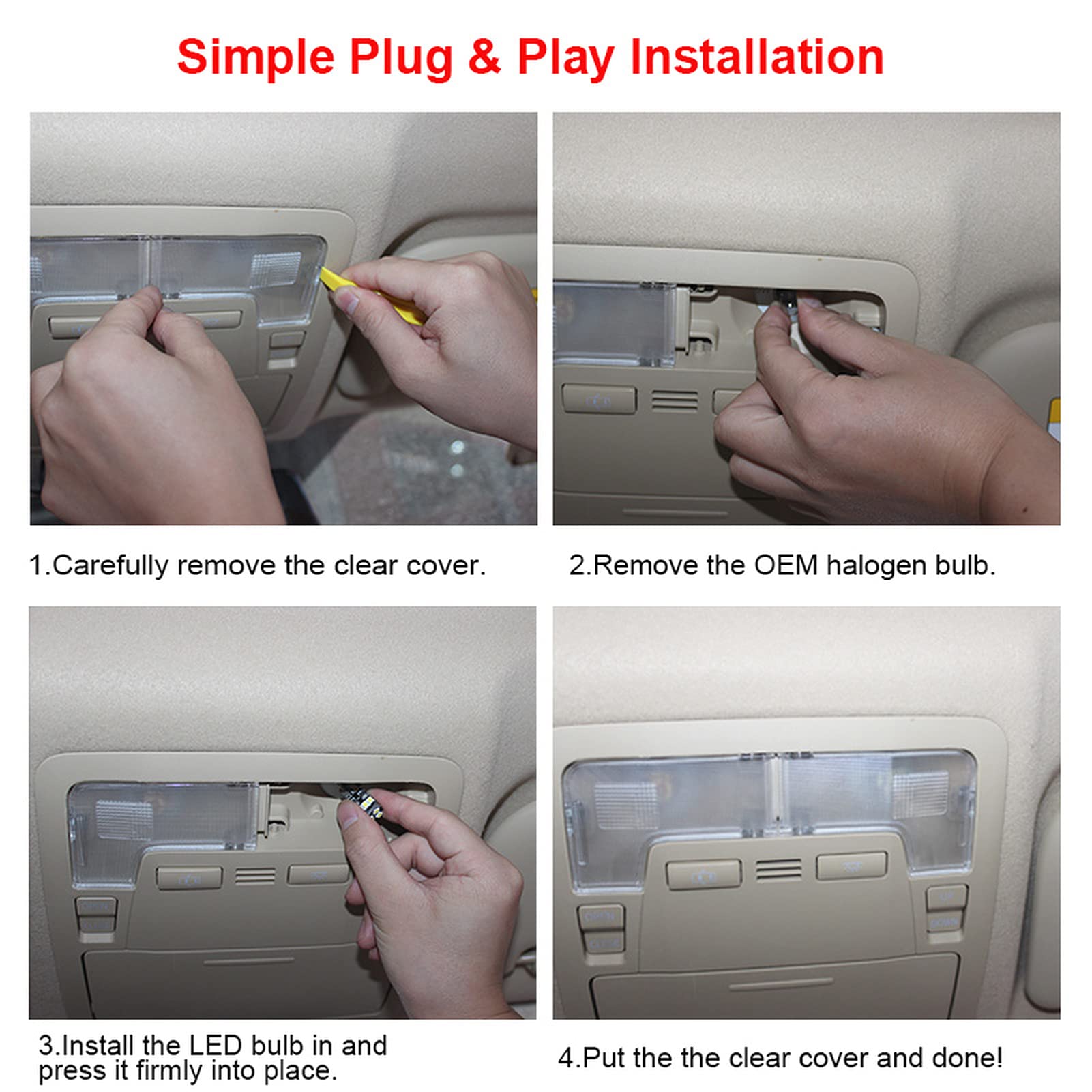 Lampadine LED Canbus bianche Kit luce di lettura mappa interna della cupola, per Toyota Alphard Vellfire 10 20 Lampada targa serie 2003-2014