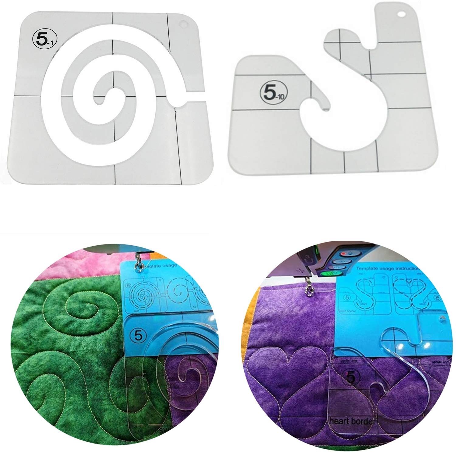 Buy Quilting Templates for Machine Quilting Heart Border and Swirl