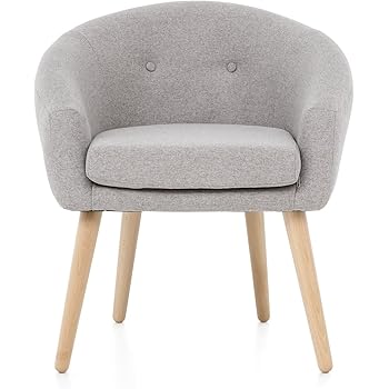 Myhomery Milo Lounge Sessel Gepolstert Polsterstuhl Fur Esszimmer Wohnzimmer Vintagesessel Mit Armlehnen Eleganter Armlehnenstuhl Aus Stoff Retro Grau Amazon De Kuche Haushalt