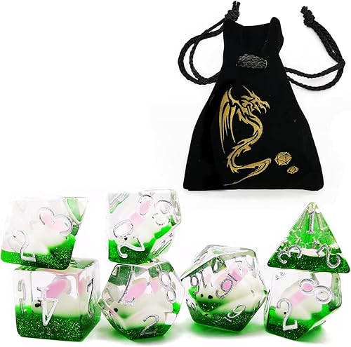 Miniatura 4 de Bescon - Juego de dados de gran tamaño para animales DND, juego de dados gigantes poliédricos de conejo de 7 piezas, dados de gran tamaño para