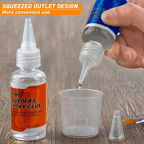 Miniatura 4 de THKFISH Kit de reparación de puntas de caña con pegamento, kit de reparación de caña de pescar, suministros completos de repuesto de punta de poste,