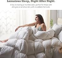 Vista 4 de BPC Edredón de plumas tamaño Queen de gran tamaño para todas las estaciones, relleno de 750 pulgadas con funda de mezcla de algodón egipcio