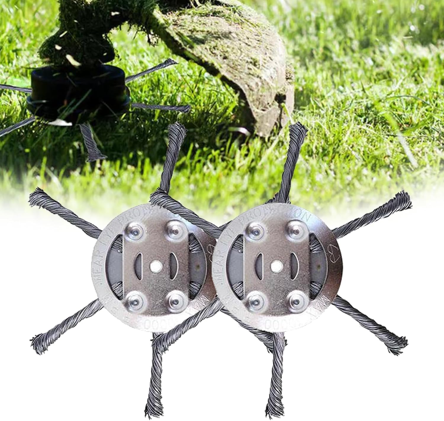 6 Inches Steel Wire Grass Trimmer Head, 2026 Upgrade Universal Wire Trimmer Head Replacement, Unbreakable String Trimmer Replacement Head for Most Lawn Mower (6 Blade+2PCS)