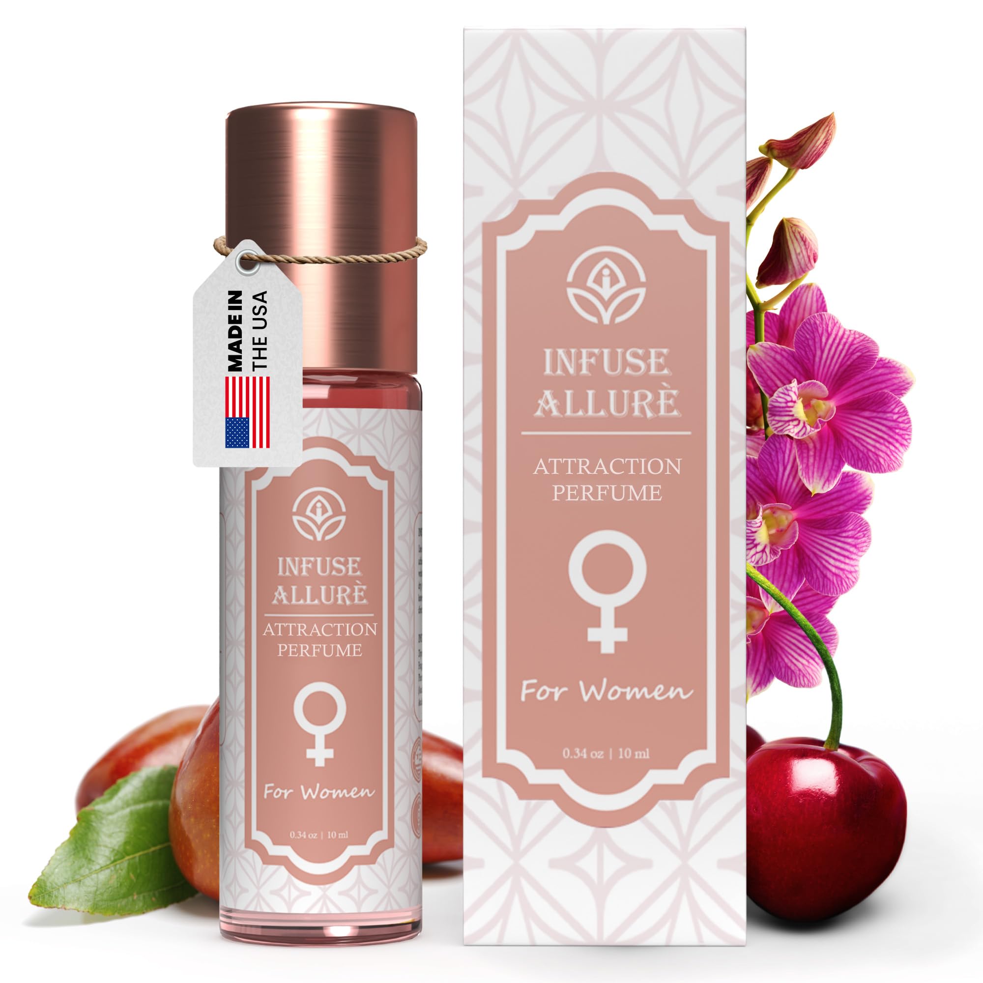 Premium Pheromone Perfume for Women–Long-Lasting French Fragrance in Jojoba Oil Infused with Pure Pheromones, Androstenol & Androstenol–French-Inspired Fragrance Designed to Attract Men–10ml/0.34oz