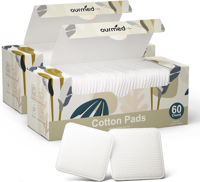 Discos de algodão grandes ourmed life 7,62 x 7,62 cm, 120 unidades