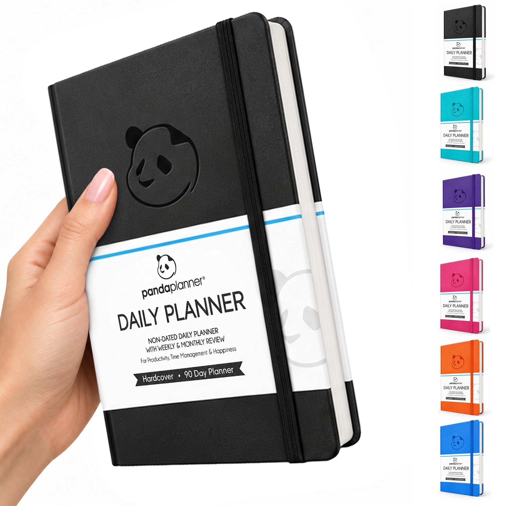 Panda Planner Classic A5 Undated Daily Planner 2026-2027, 8.25 x 5.75 Black