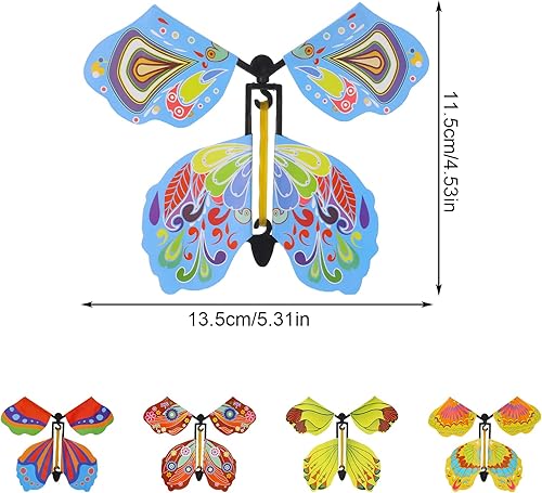 Miniatura 2 de 25 piezas de juguete de mariposa voladora, mariposa voladora, mariposa voladora, tarjeta de mariposa, juguete con banda de goma, juguete para boda,