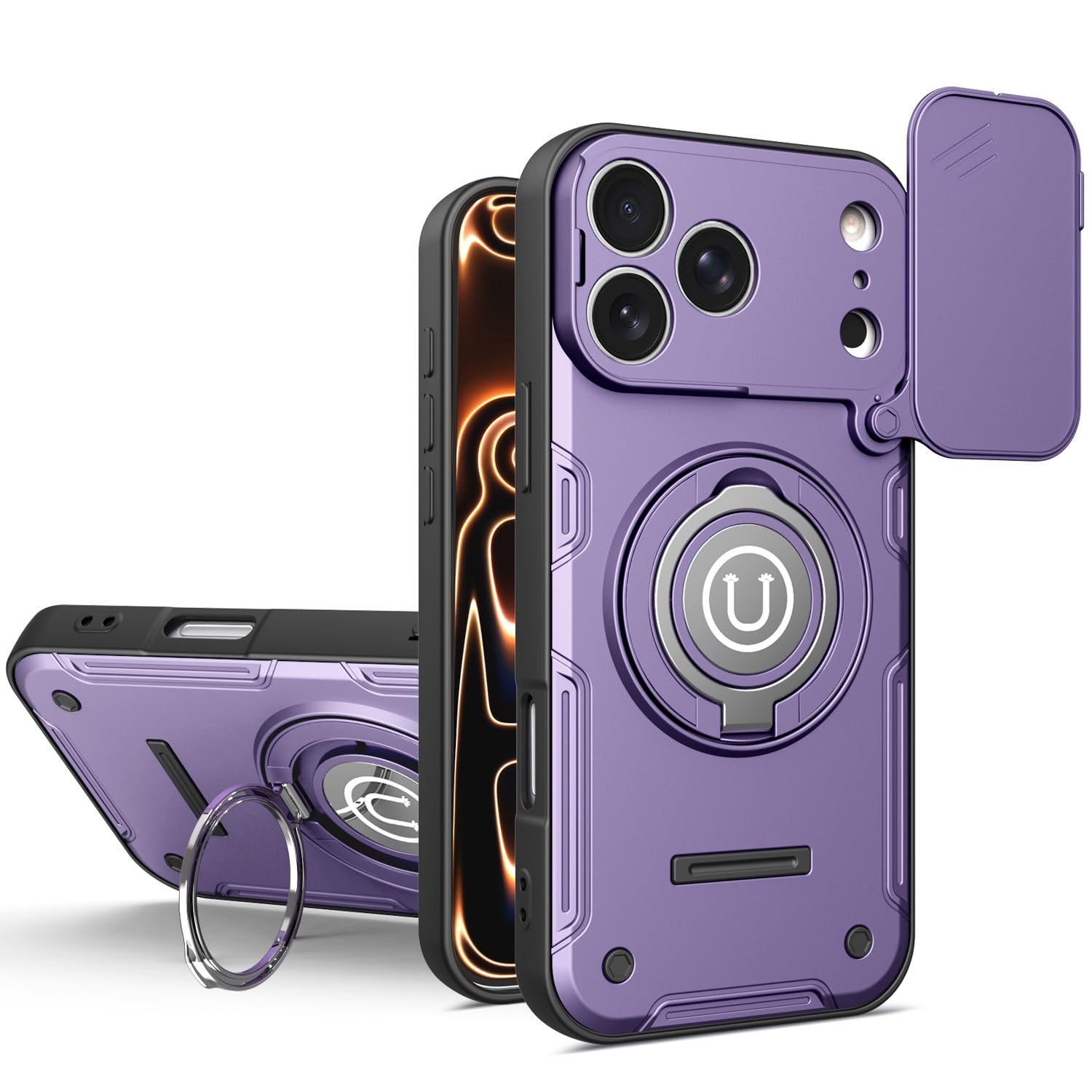 Coque de protection intégrale iPhone 17 Pro Max robuste couleur violette - 8