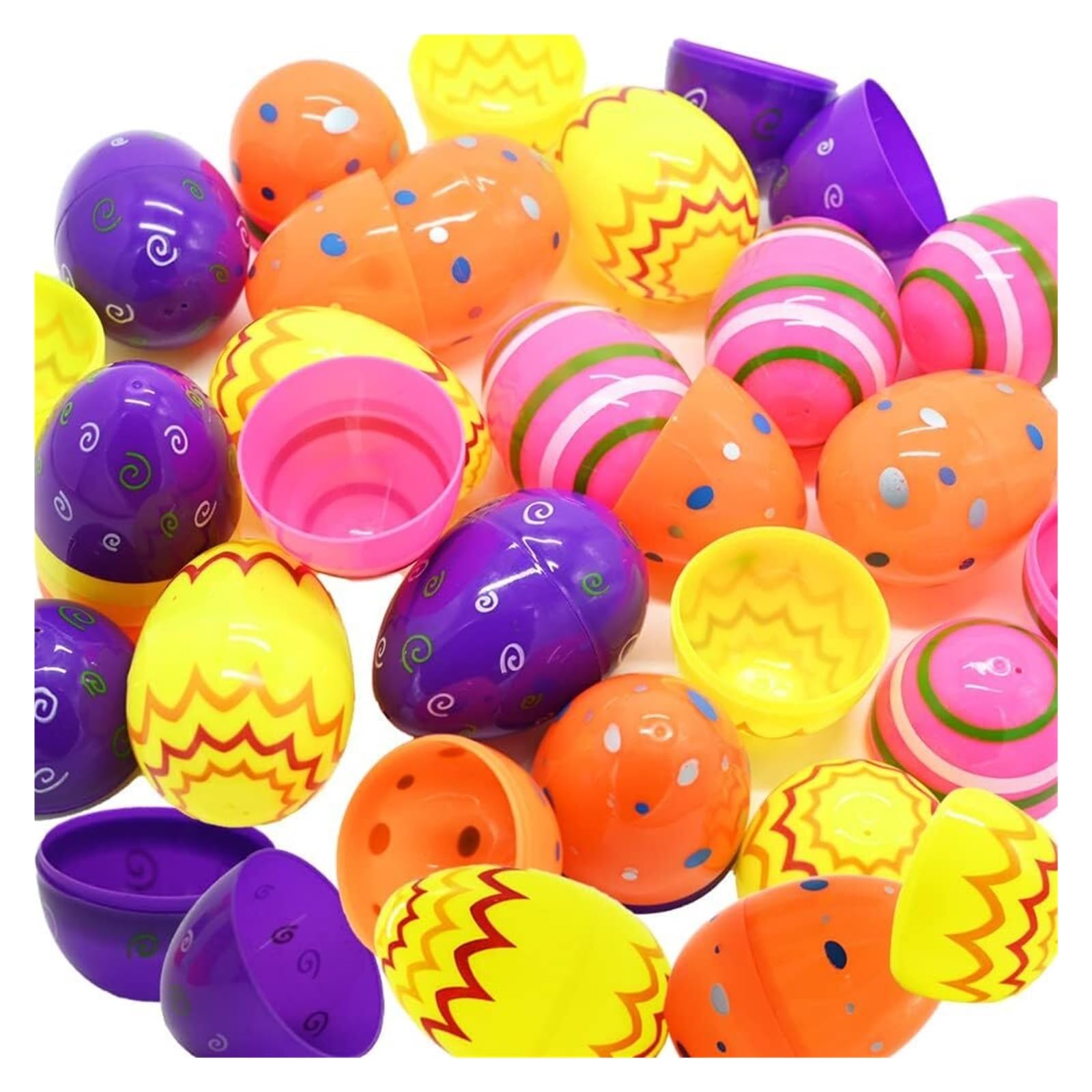 50 Pezzi di Uova Pasqua Stampate Grandi Dimensioni, Plastica Jumbo Riempibili for Imbottiture for Cestini Caccia A Tema Pasquale, Dolcetti for Bomboniere per Feste