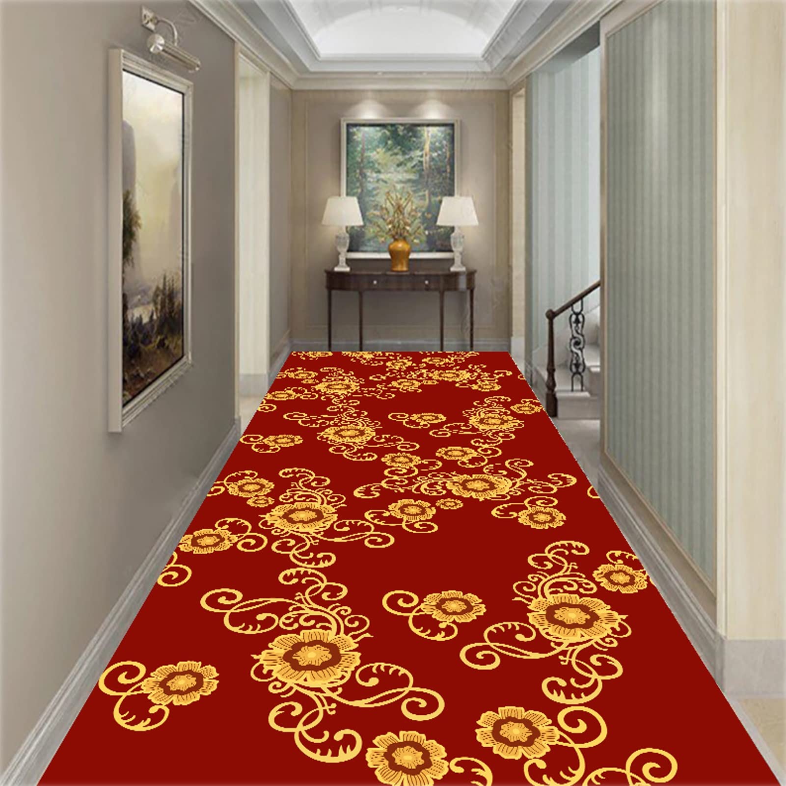 Bardzo długi korytarz Runner Wąskie dywaniki ，Dekoracyjne dywaniki do korytarza ，Wewnętrzny antypoślizgowy dywanik do sypialni 60cm/70cm/80cm/100cm szerokości (Size : 70x400cm)