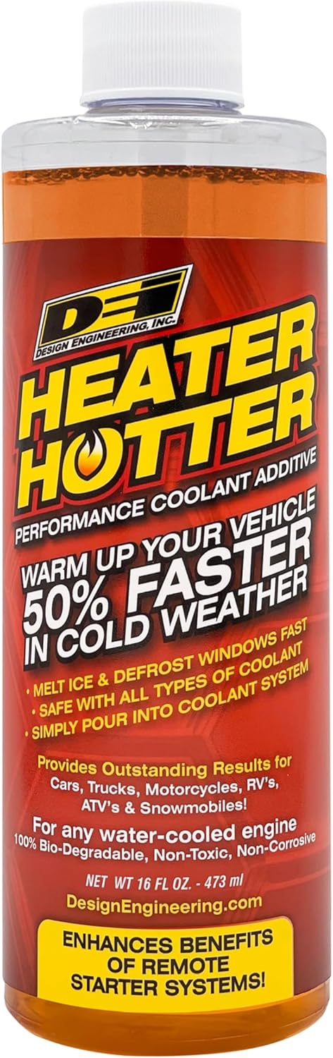 Design Engineering Heater Hotter | Warms Your Car 50% Faster in Winter | Performance Radiator Additive to Accelerate Heat Transfer, 16 oz.