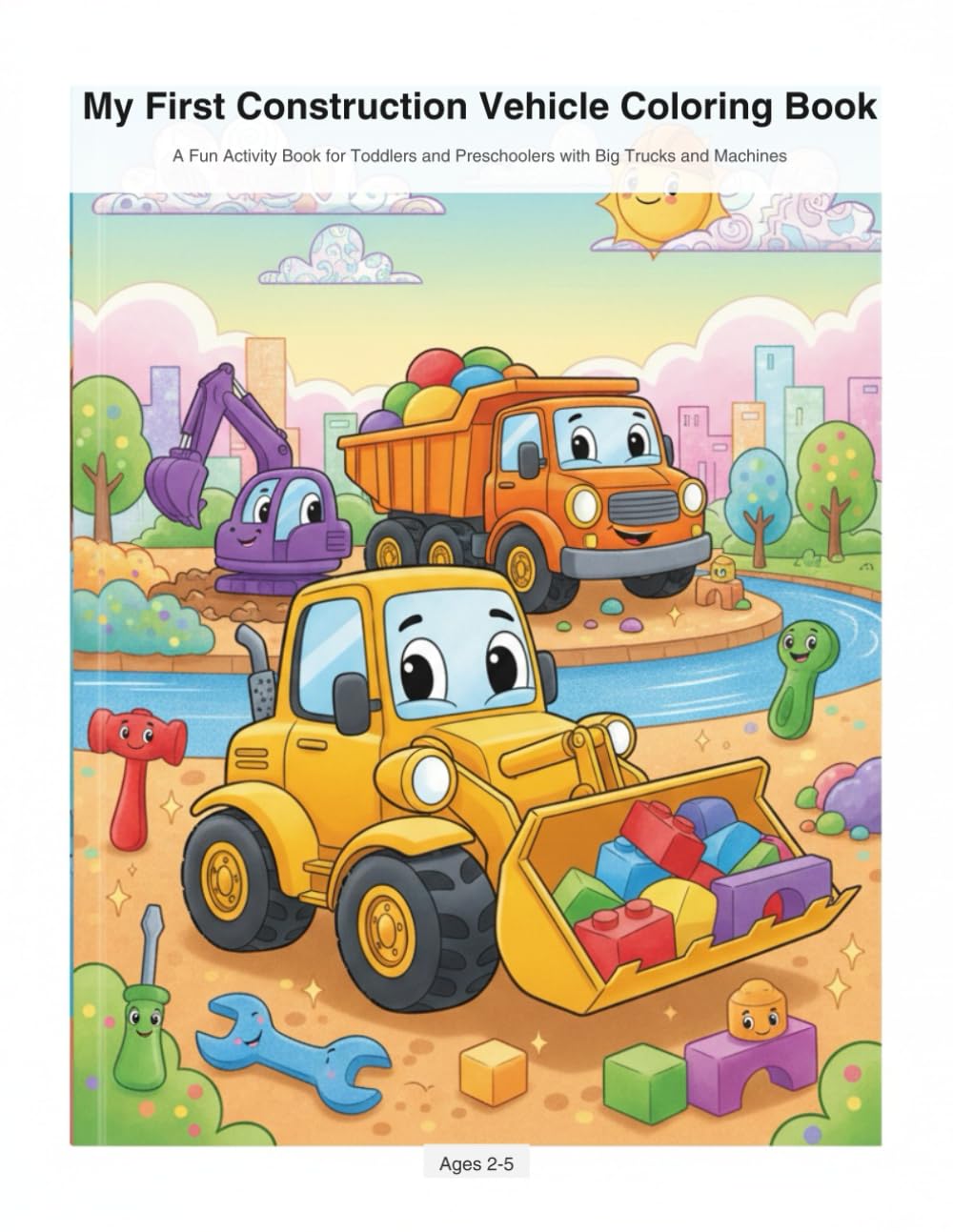 My First Construction Vehicle Coloring Book: A Fun Activity Book for Toddlers and Preschoolers with Big Trucks and Machines