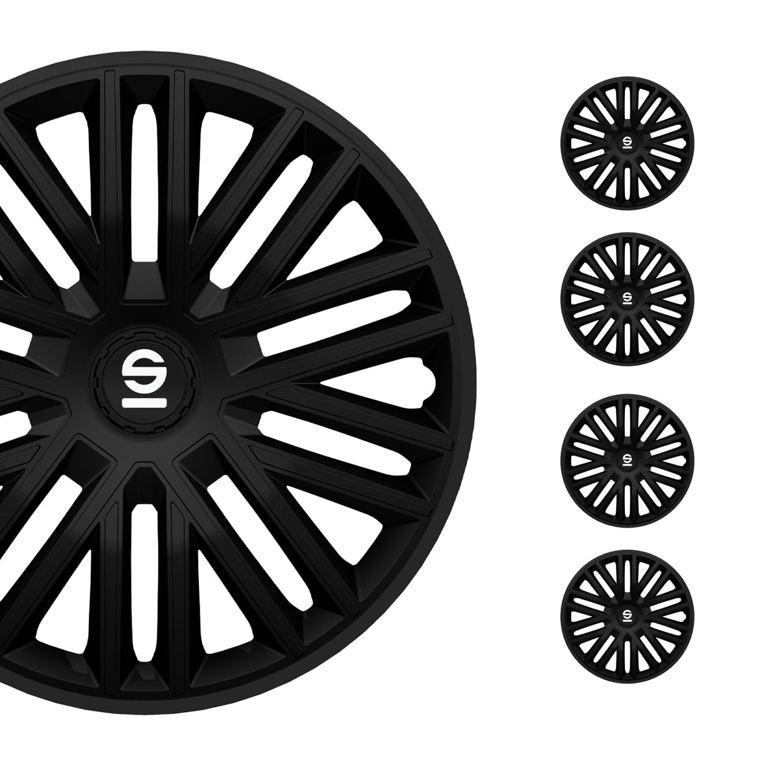Sparco Bergamo Radzierblenden, 16 Zoll, Schwarz – Vierer-Set