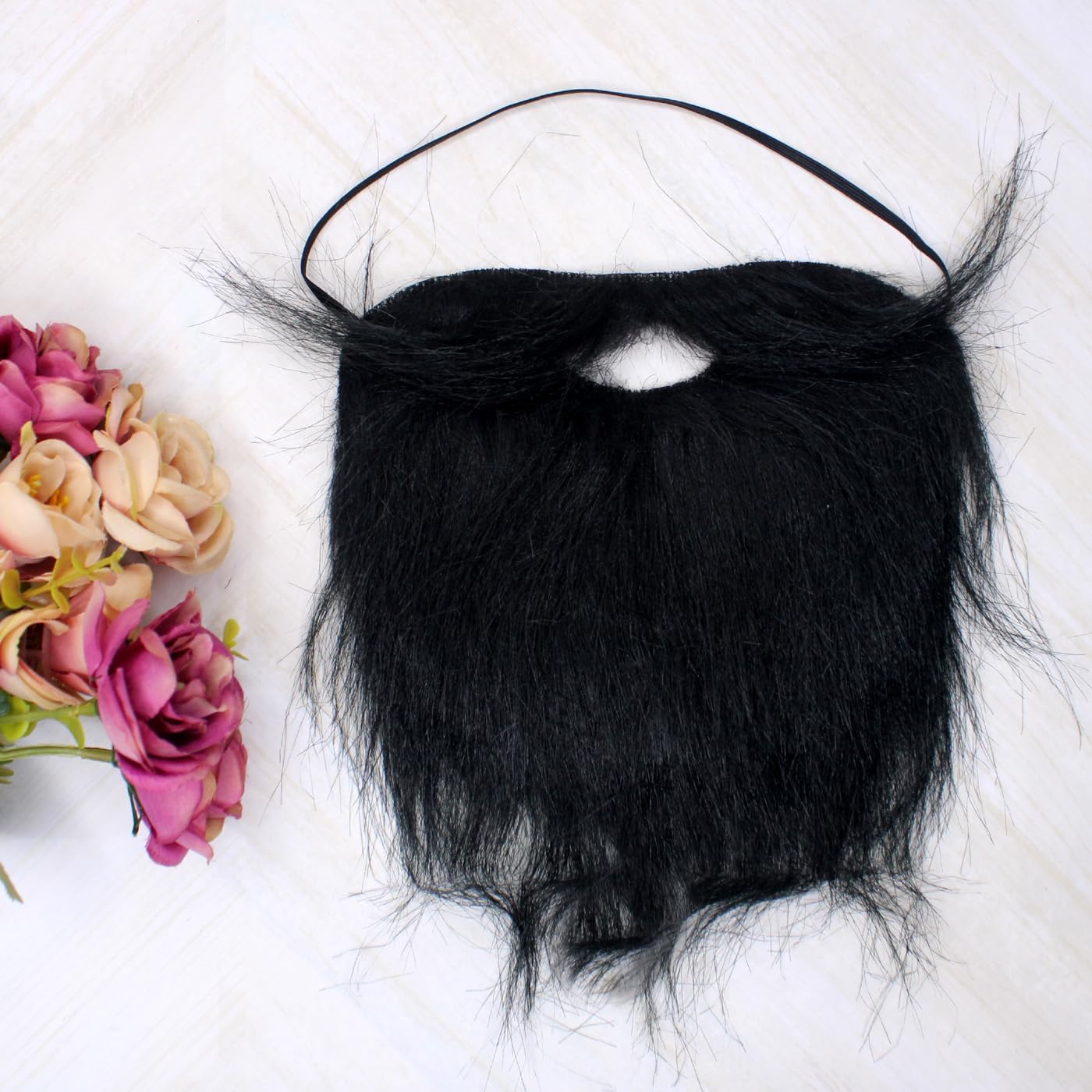 EKAN Synthetic Funny Self Adhesive Fake Attached Beard And Moustache With Elastic Strap For Costume Parties (Pack Of 1) - Image 6 thumbnail