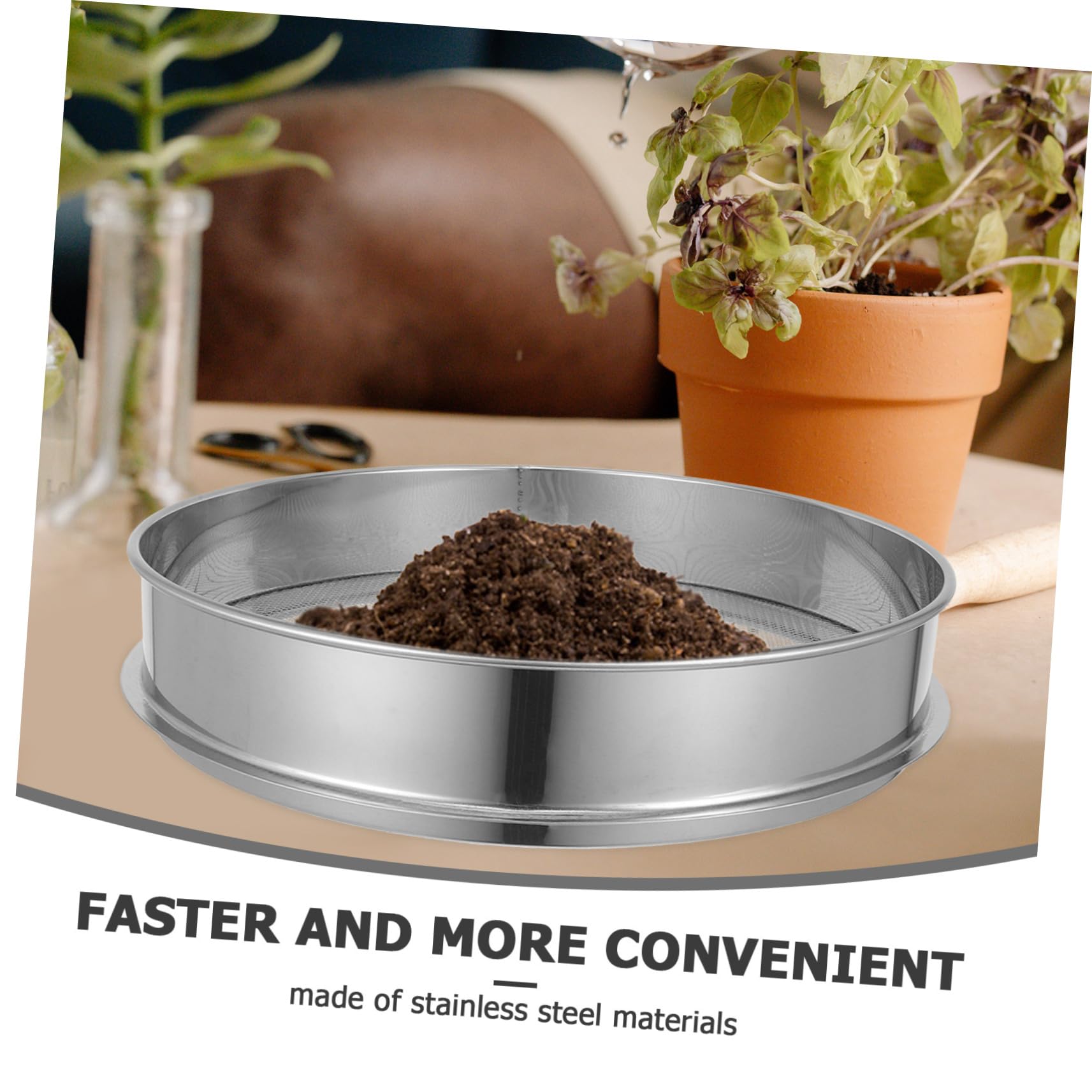 Tamis En Acier Inoxydable Pour Jardin - 30 Cm, Maille 4 Mm - Tamiser Terre, Compost, Sable - 2