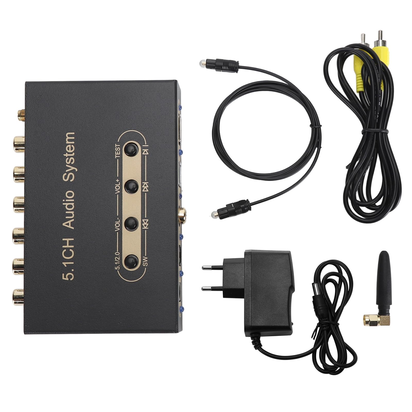5.1 Kanal Sound Decoder, Digitaler Sound Decoder Konverter, Unterstützt ARC Glasfaser Koaxial BT Digital Sound System Dekodierung für DTS für AC3, LPCM, für DVD Player (EU)