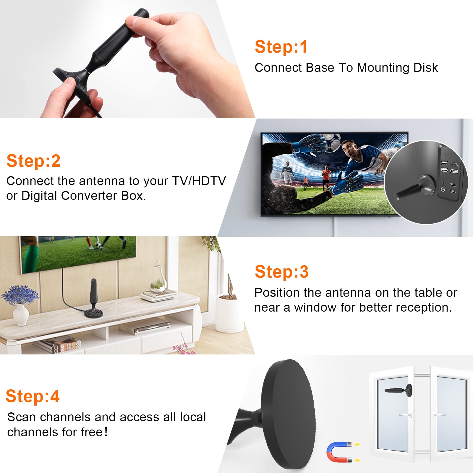 UHF Hdtv Antennas Antennas Amplified Indoor Digital TV Antenna - HDTV  Signal Booster For UHF, VHF, & FM Radio Digital Antenna