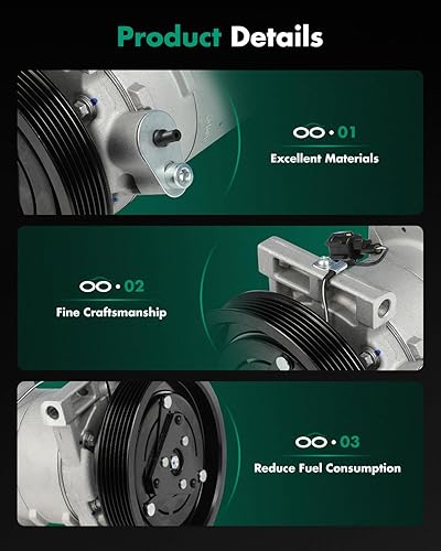 Miniatura 914 de SCITOO CO 10739C - Compresor de CA compatible con Honda Element 2.4L 2003 2004 2005 2006 2007 2008 2009 2010 2011