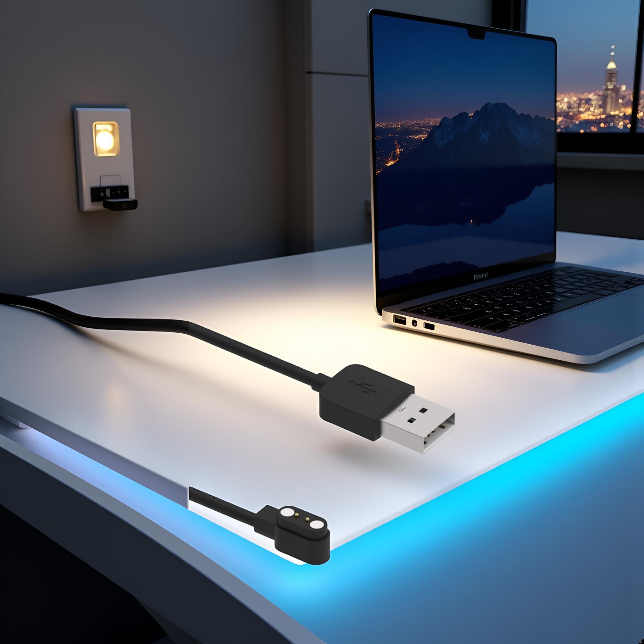 Black Compatible with Da Fit Smart Watch Charger, Replacement USB Charger Cable 3.3 Ft Charging Cord for Smart Watch Smartwatch Smartwatch Replacement Cables and Chargers Cell Phones and Accessories