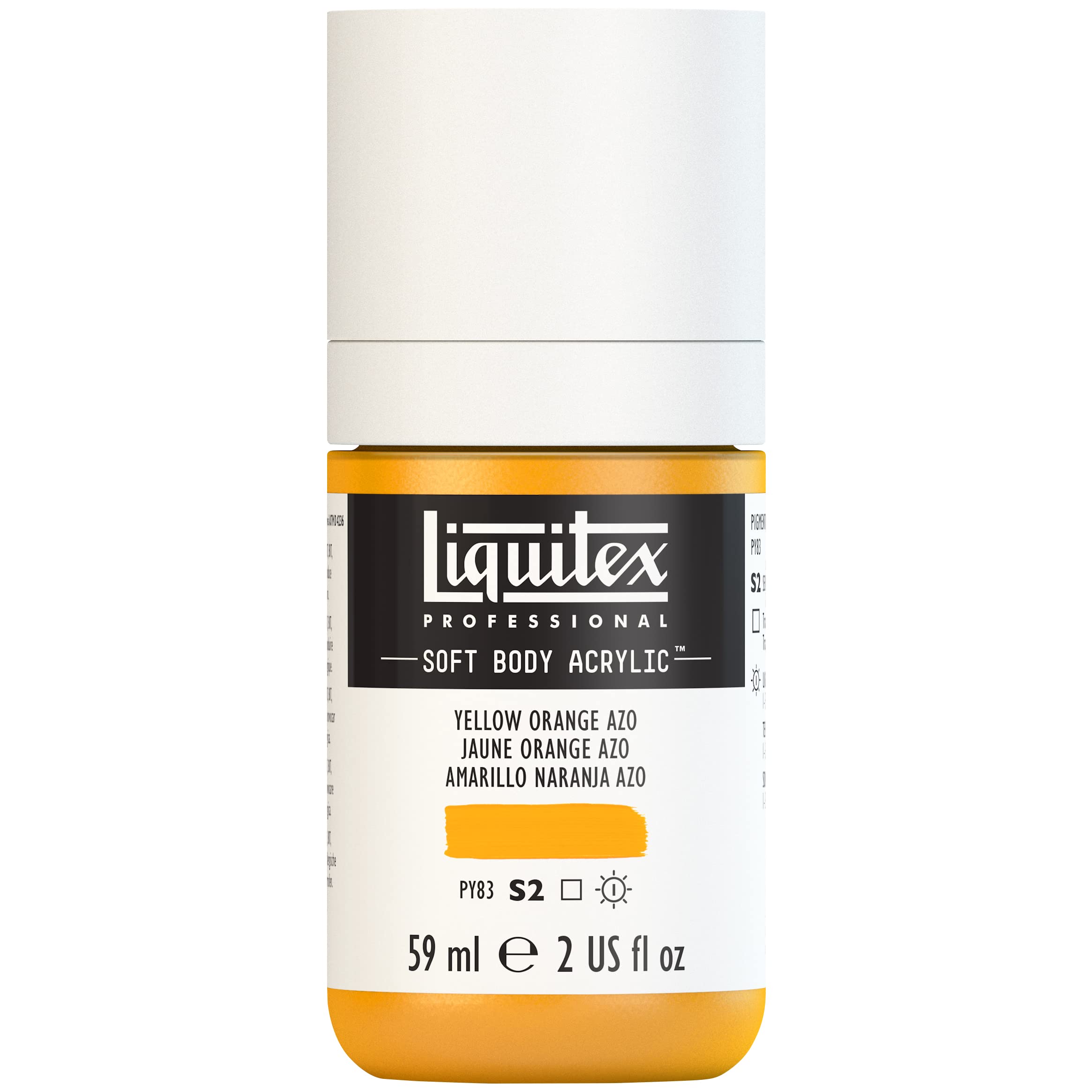 Liquitex Acrylic Paint, Yellow Orange AZO, 59 ml (Pack of 1)