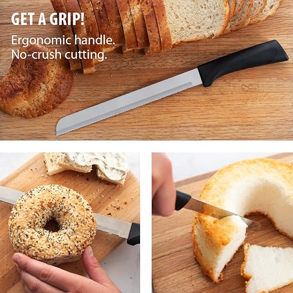 RADA Cutlery Anthem Series 8 Bread Knife (W443), Black